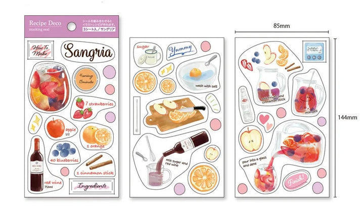 Last Stock Food Planner Sticker Set - Sangria (3 sheets)