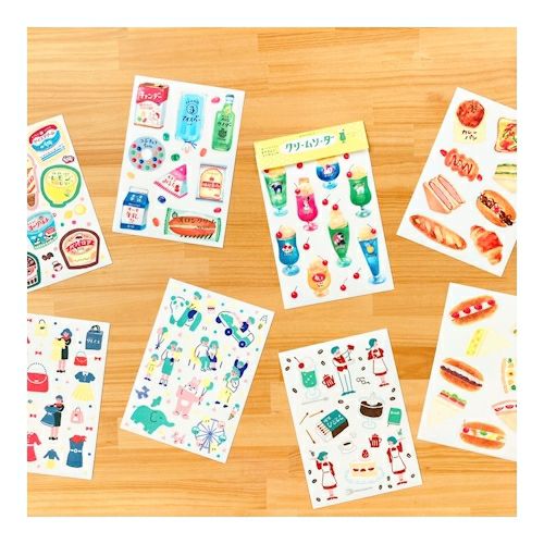 Retro Japan Stickers Set - Cream Soda (2 sheets)