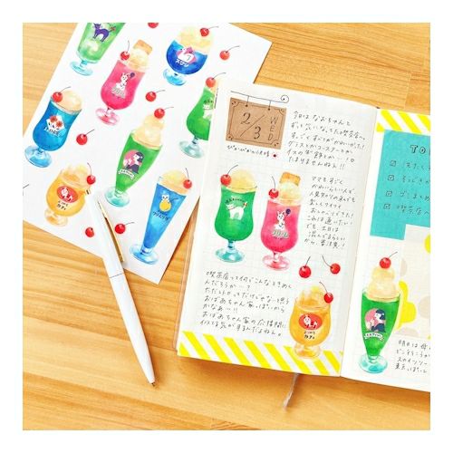 Retro Japan Stickers Set - Cafe