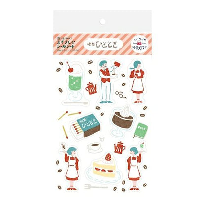 Retro Japan Stickers Set - Cafe