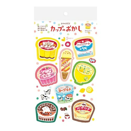 Retro Japan Stickers Set - Sweets (2 sheets)