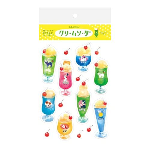 Retro Japan Stickers Set - Cream Soda (2 sheets)