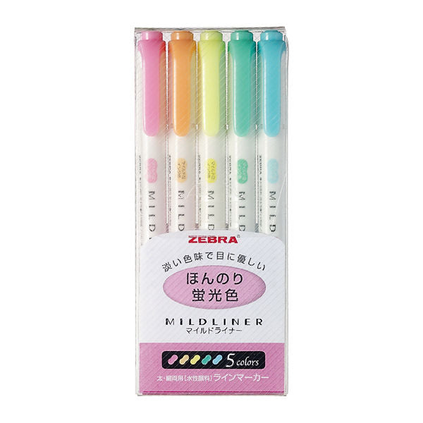 Zebra / Mildliner Highlighters - Neon (5 Colors)