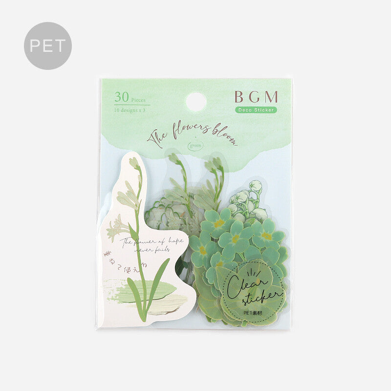 Flake Stickers - Green Blossoms
