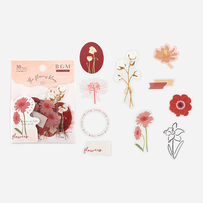 Red Blossom Flake Stickers
