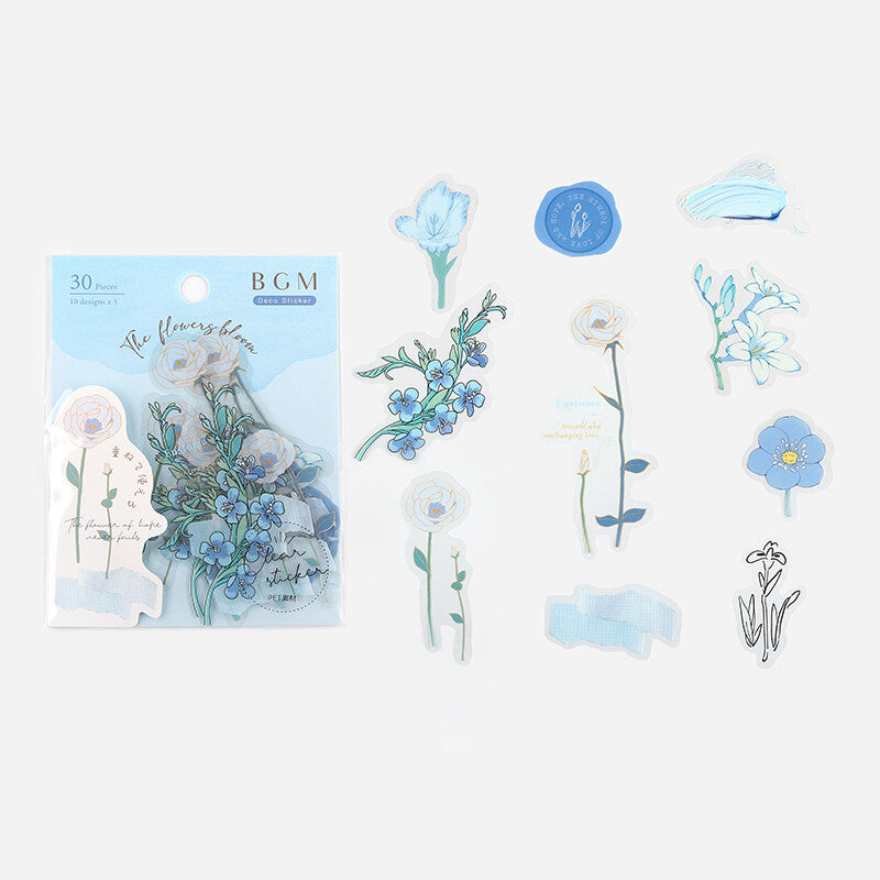Blue Blossom Flake Stickers