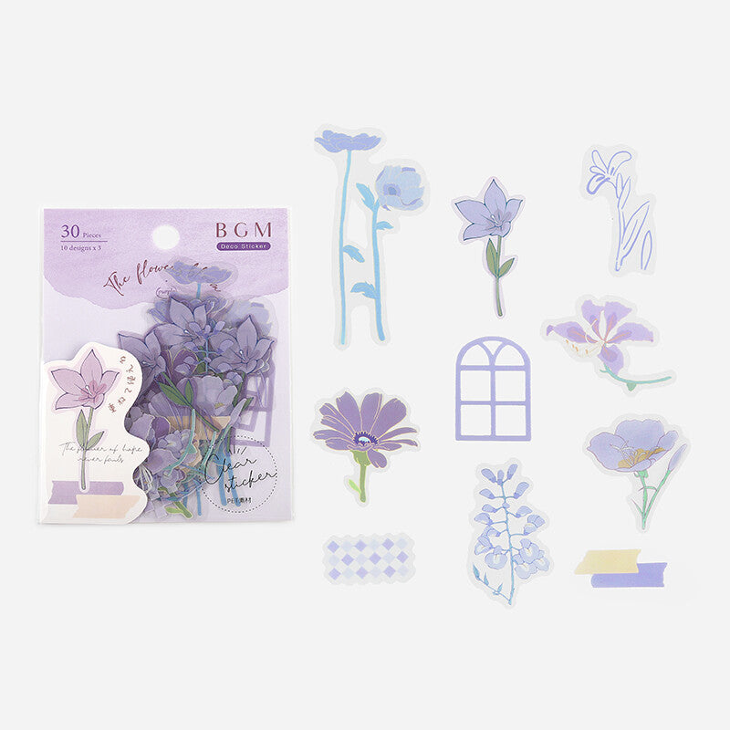 Purple Blossom Flake Stickers