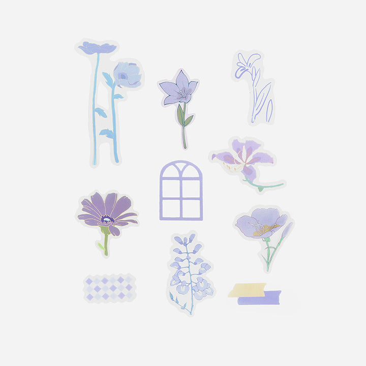 Flake Stickers - Purple Blossoms