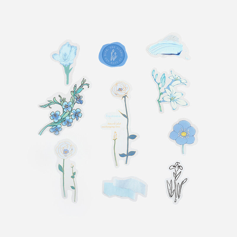 Blue Blossom Flake Stickers