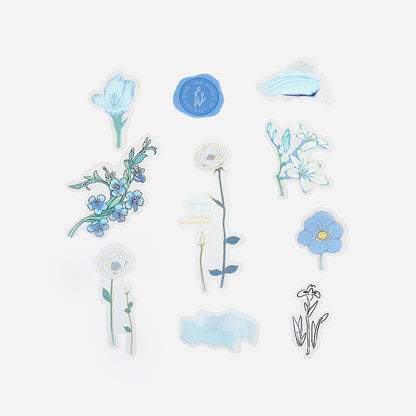 Blue Blossom Flake Stickers