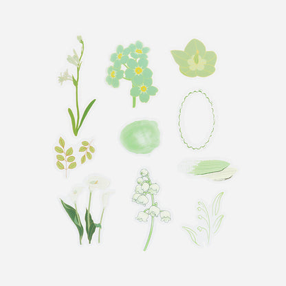 Green Blossom Flake Stickers