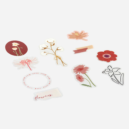Red Blossom Flake Stickers