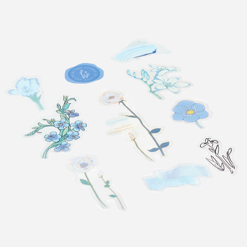 Blue Blossom Flake Stickers