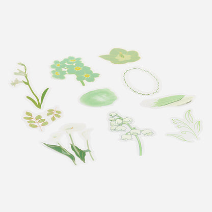 Green Blossom Flake Stickers