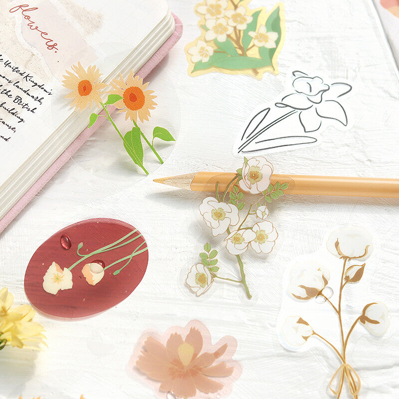 Red Blossom Flake Stickers