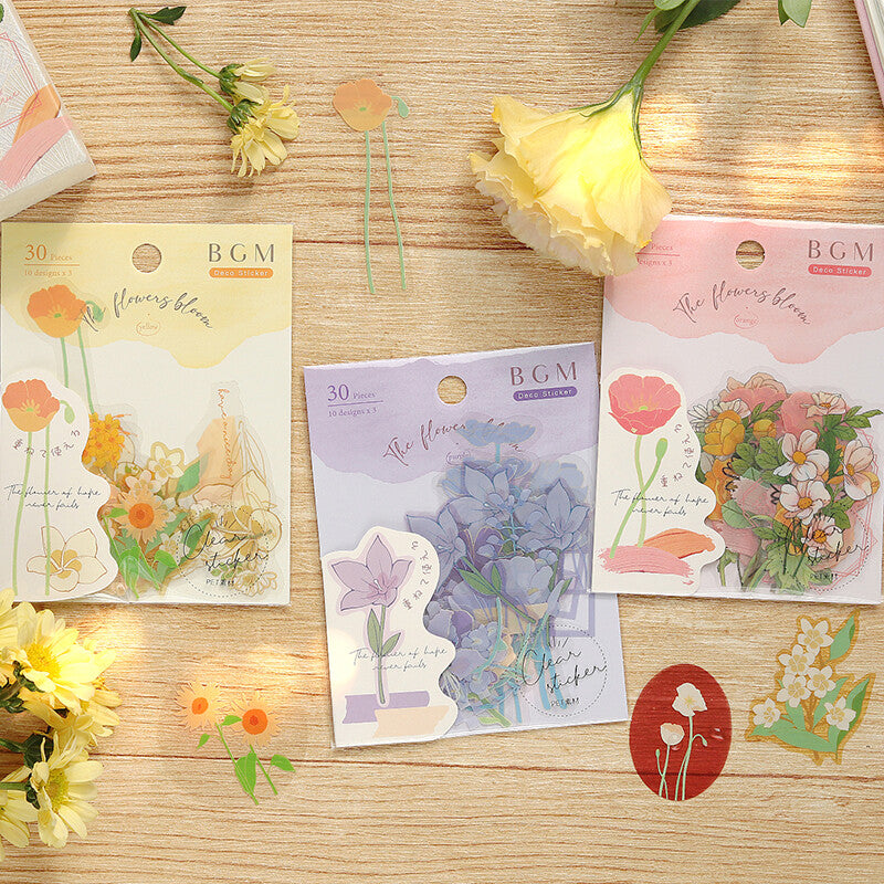 Red Blossom Flake Stickers