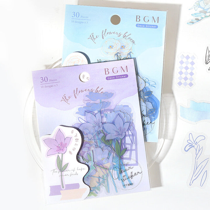 Blue Blossom Flake Stickers