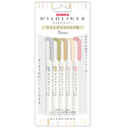 Zebra / Mildliner Highlighters - Natural (5 colors)