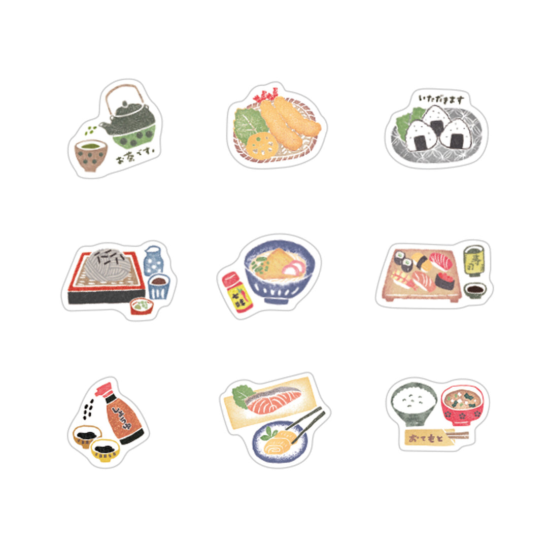 hankodori Flake Stickers - Japanese Food (washoku)