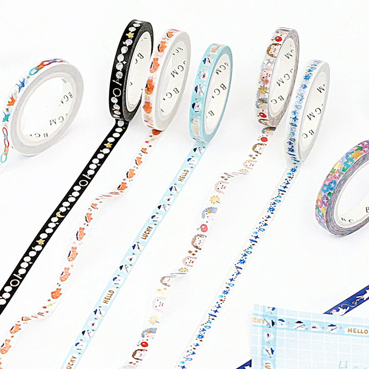 Slim Washi Tape - Colorful Pieces