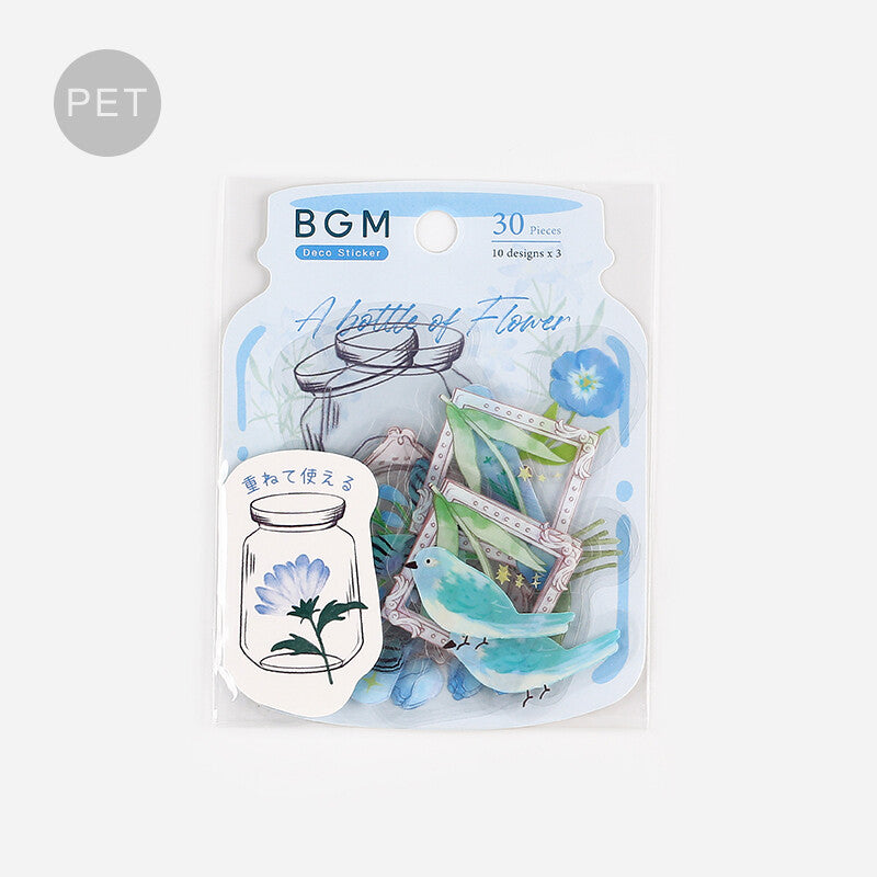 Little World Flake Stickers - Light Blue