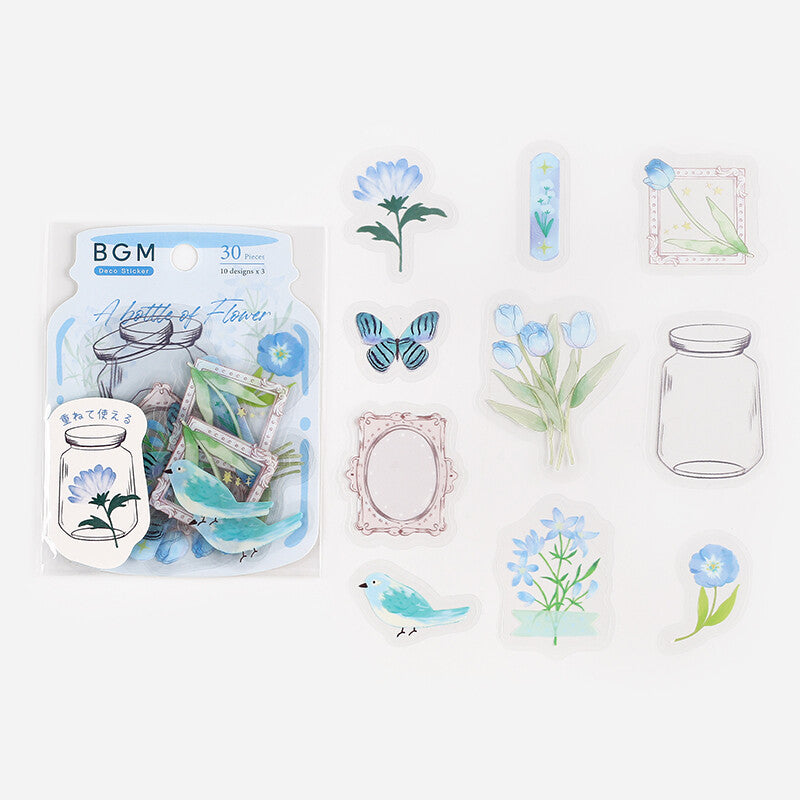 Little World Flake Stickers - Light Blue