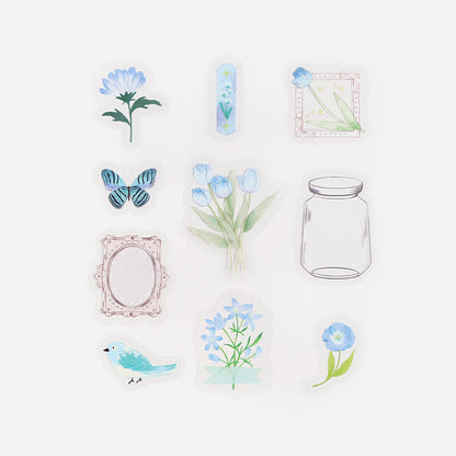 Little World Flake Stickers - Light Blue