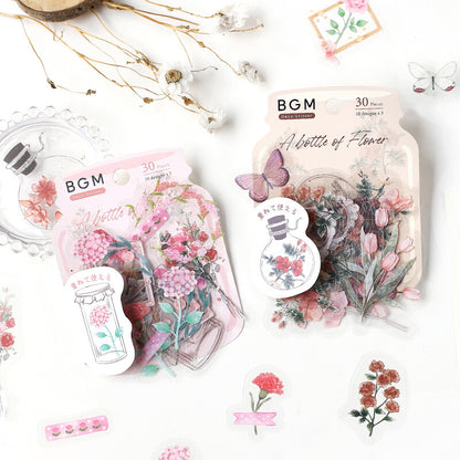 Little World Flake Stickers - Pink