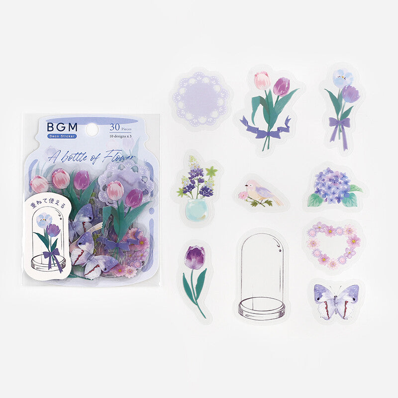 Little World Flake Stickers - Purple
