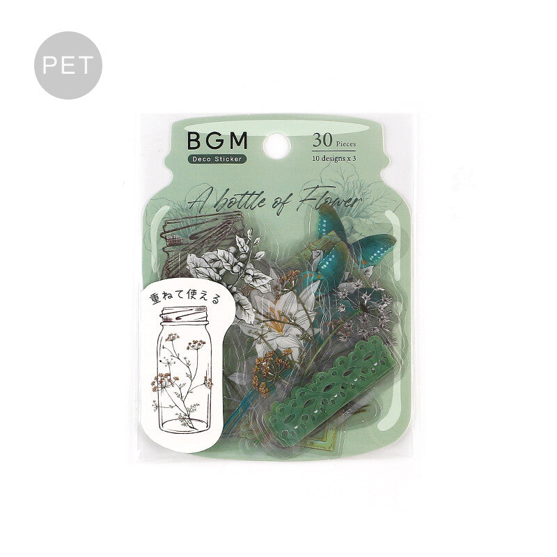 Little World Flake Stickers - Deep Green