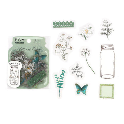 Little World Flake Stickers - Deep Green