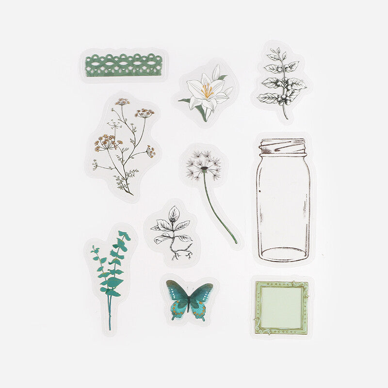 Little World Flake Stickers - Deep Green