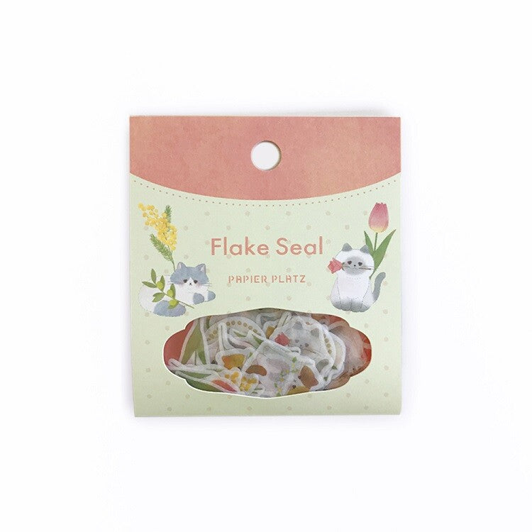 Yoko Flake Stickers - Flower Cat