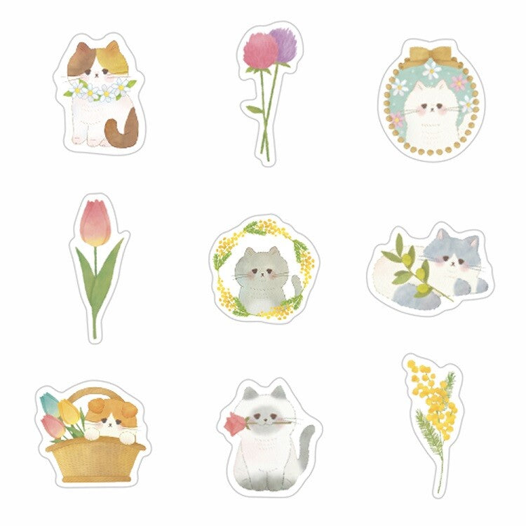 Yoko / Flake Stickers - Flower Cat
