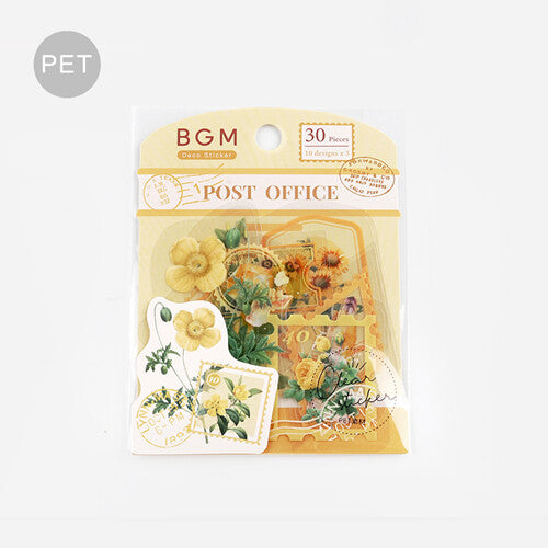 Post Office Flake Stickers - Yellow Flowers