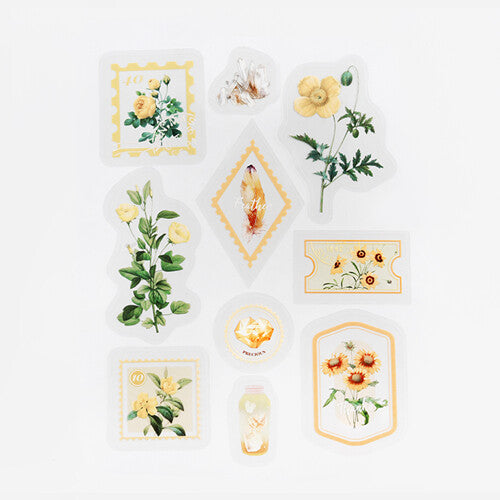 Post Office Flake Stickers - Yellow Flowers