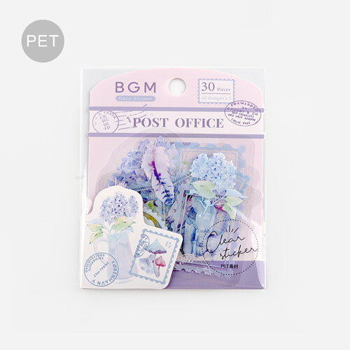 Post Office Flake Stickers - Purple Flowers