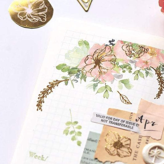 MU Gold Foil Print-on Stickers - Bloom