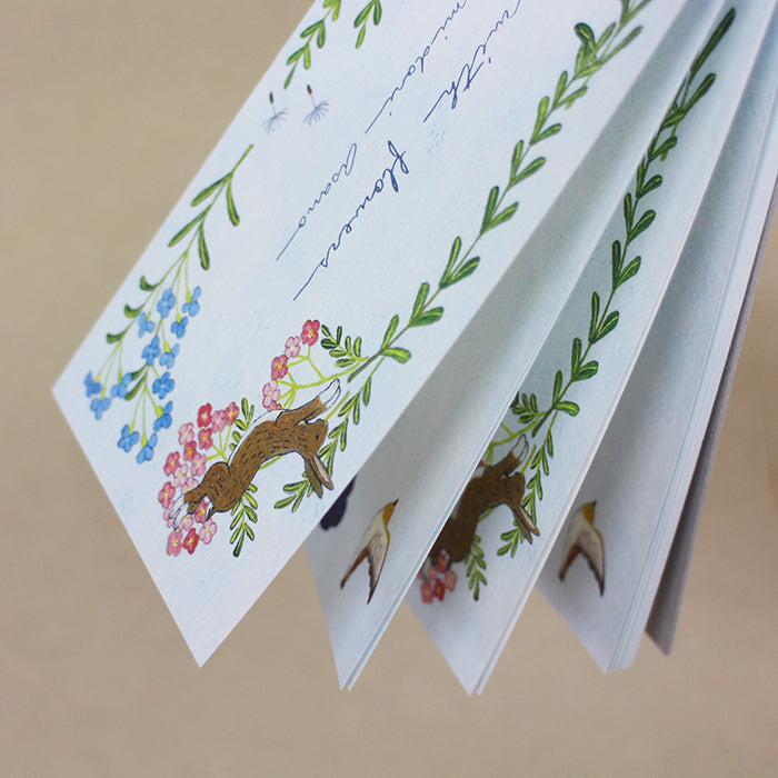 Midori Asano Memo Pad - With Flowers