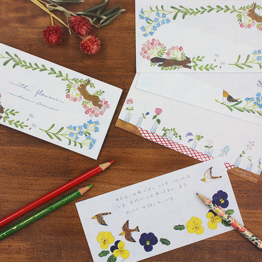 Midori Asano Memo Pad - With Flowers
