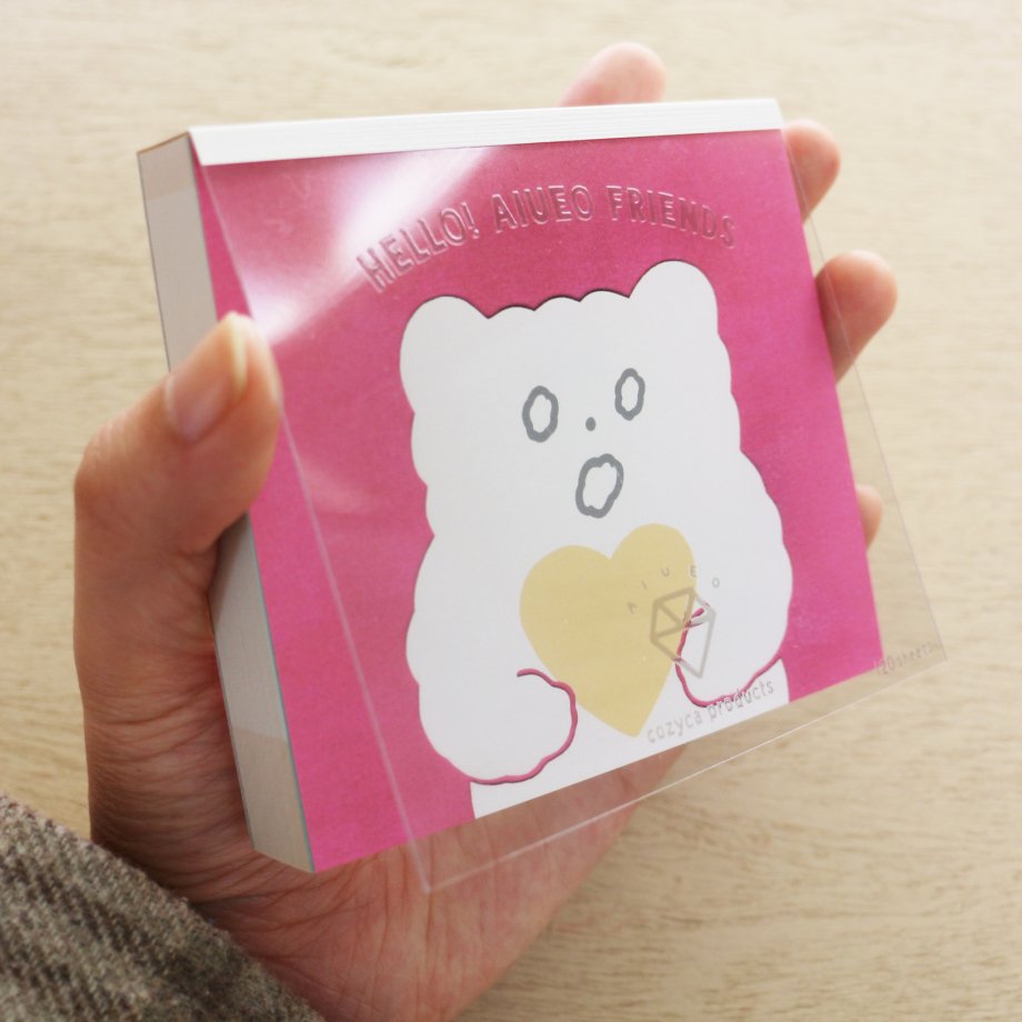 AIUEO Square Memo Pad - Hello Friends