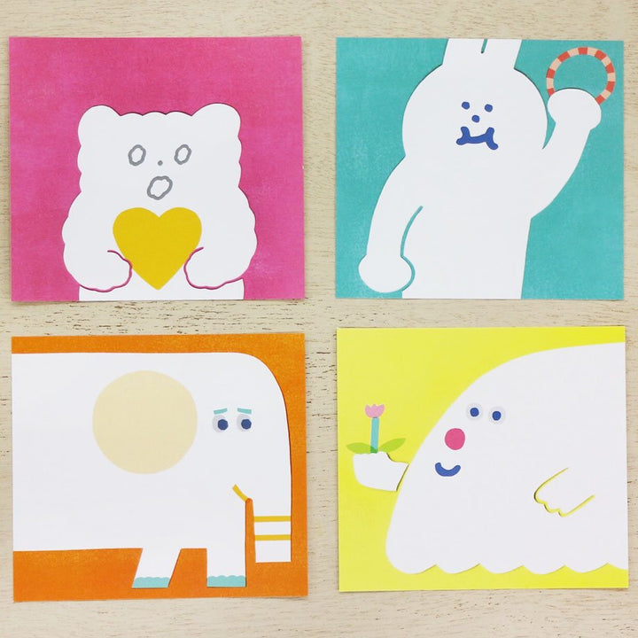 AIUEO Square Memo Pad - Hello Friends