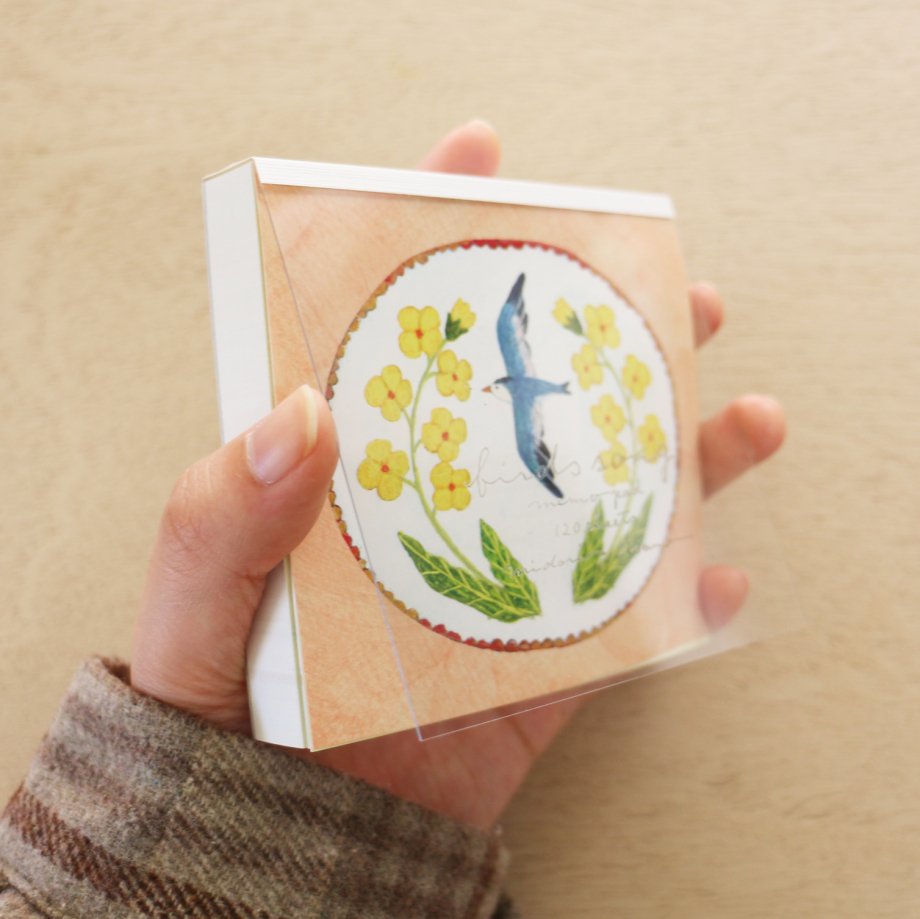 Midori Asano Square Memo Pad - Birds Song