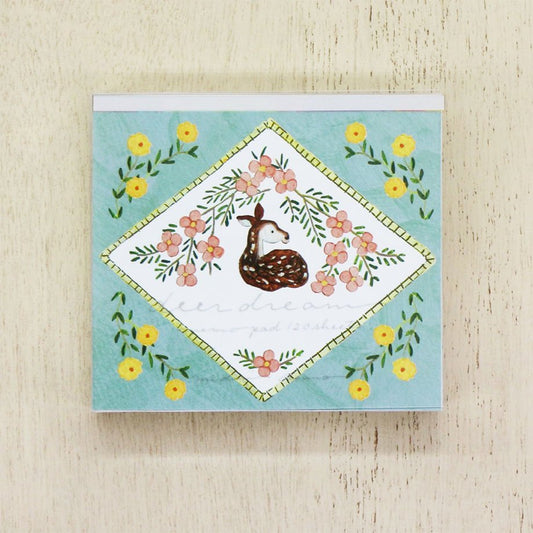 Midori Asano Square Memo Pad - Deer Dream