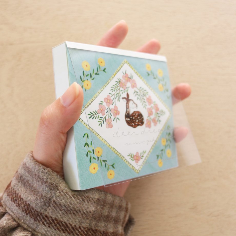 Midori Asano Square Memo Pad - Deer Dream