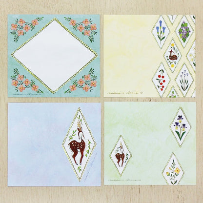 Midori Asano Square Memo Pad - Deer Dream