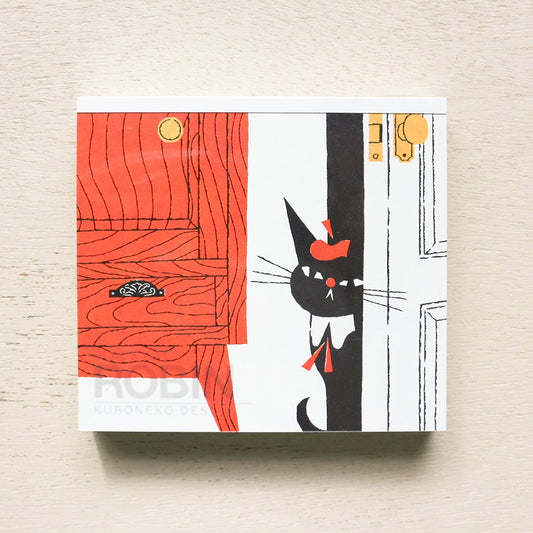 Square Memo Pad - Black Cat Robin