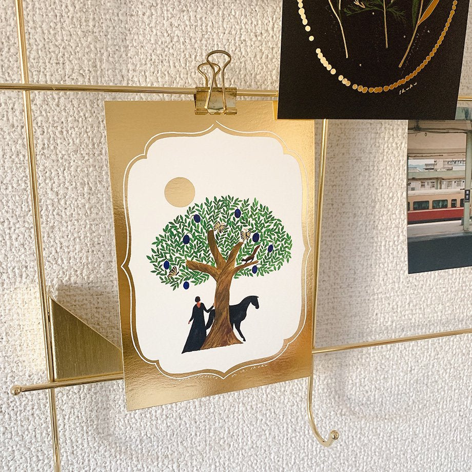 Nishi Shuku Postcard - Gold Tree