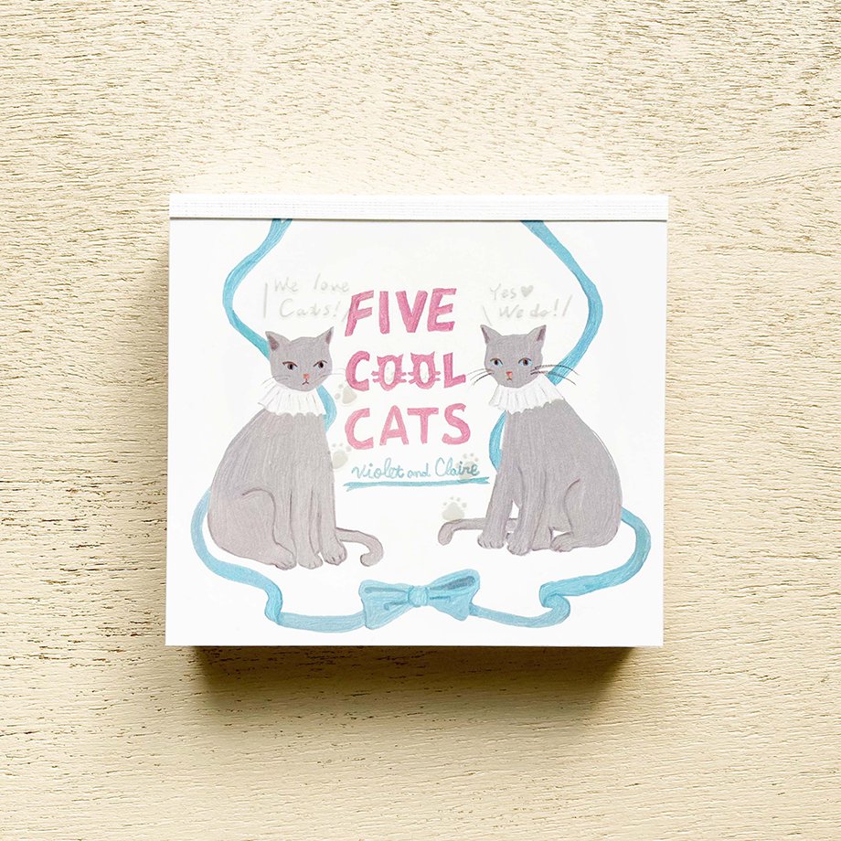 Violet & Clair / Sumire Taya Square Memo Pad - Five Cool Cats