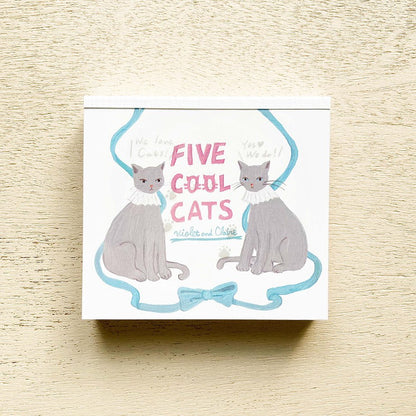 Violet & Clair / Sumire Taya Square Memo Pad - Five Cool Cats